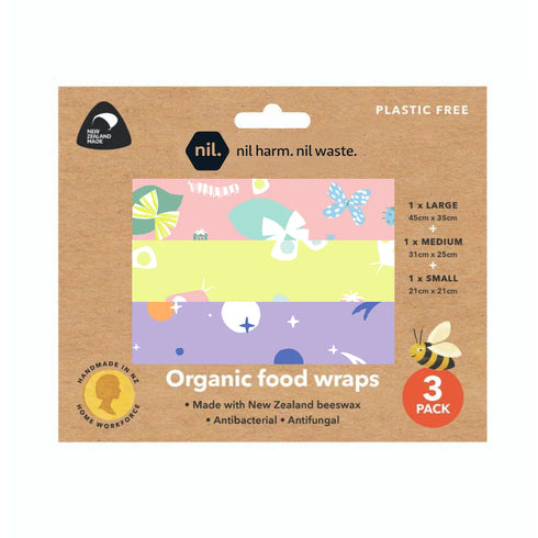 Organic Reusable Beeswax Wraps 3 Pack Assorted-Nil-Matakana Pharmacy